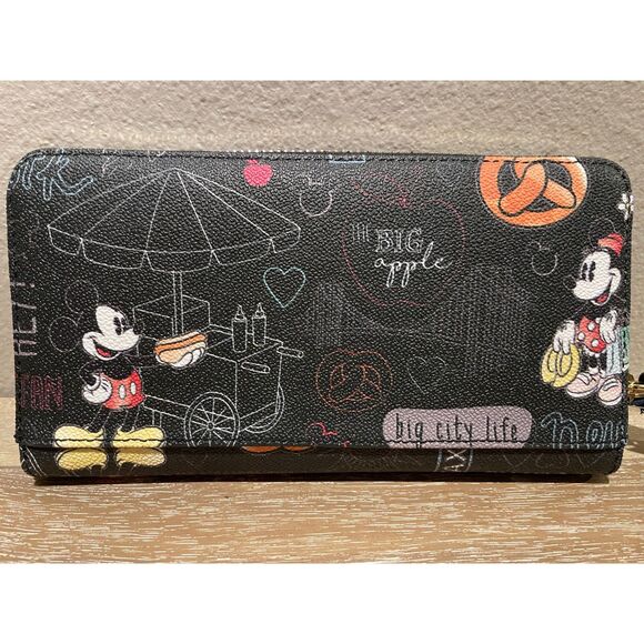 Dooney & Bourke Disney New York City NYC Tote Zip Around Wristlet Wallet Mickey - Picture 5 of 5